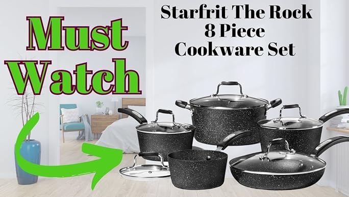 the rock 8 piece cookware set