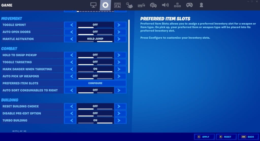 fortnite pros settings