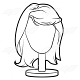 wig clipart black and white