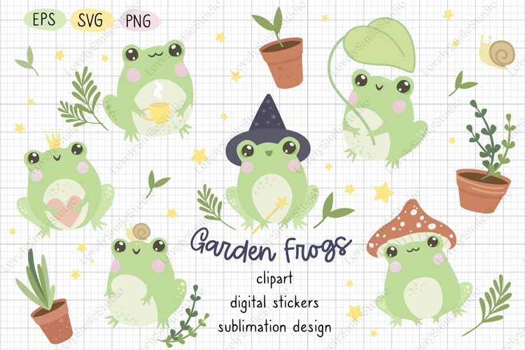 cute frog clipart