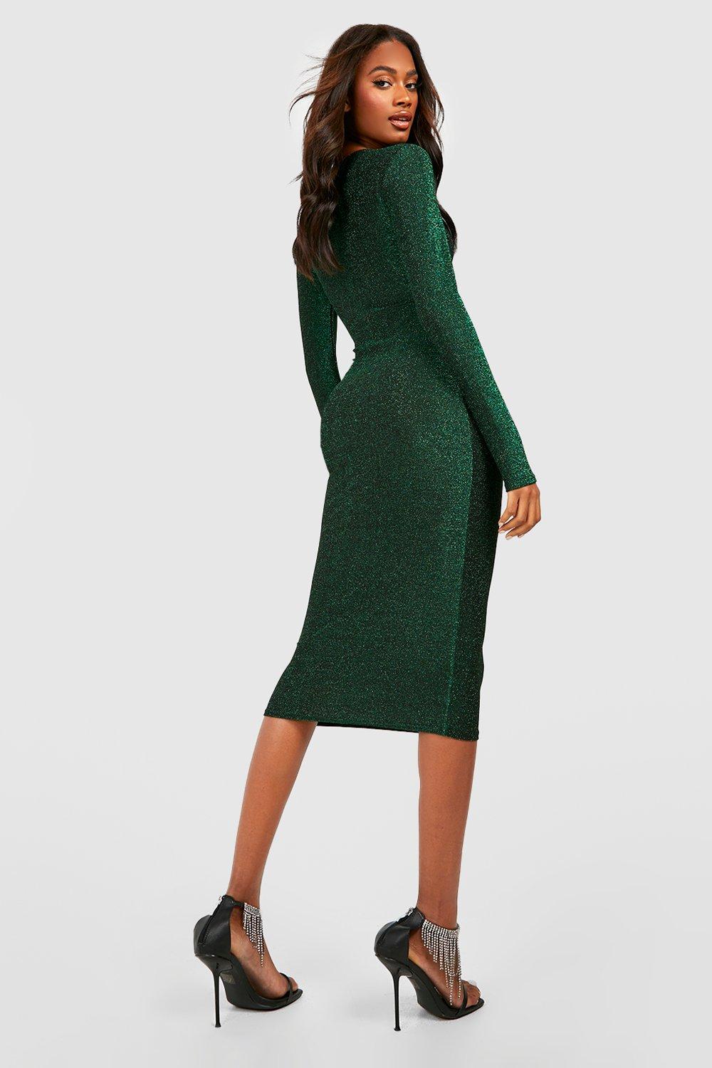 boohoo long sleeve midi dress