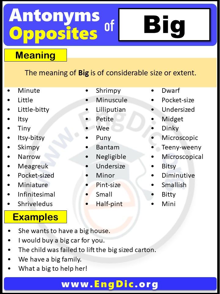 antonyms of big