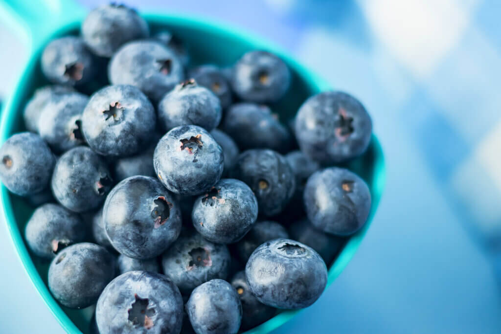 how many grams of blueberries in a pint