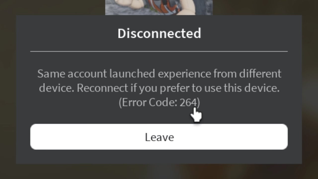 what does roblox code 264 mean