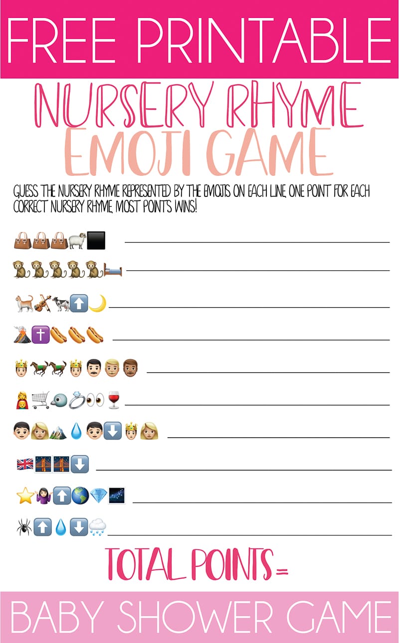 baby shower emoji game