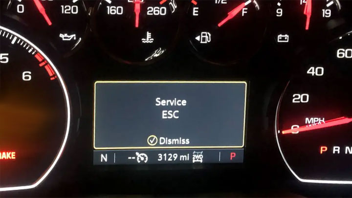 service esc light chevy traverse