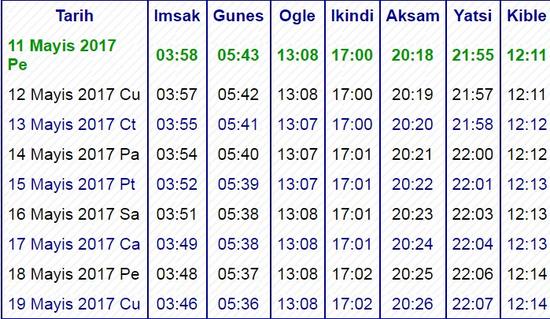 yatsı namazı vakti