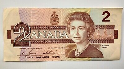 canadian $2 bill 1986 value