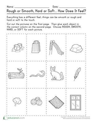 rough and smooth objects worksheets