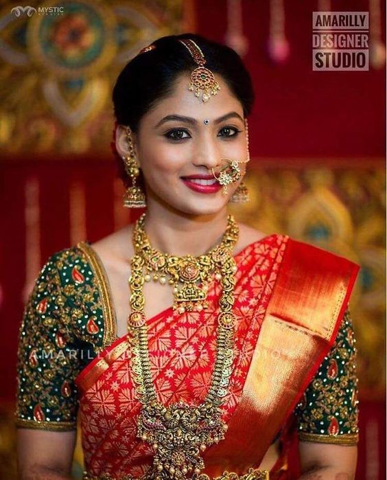 red silk saree blouse designs