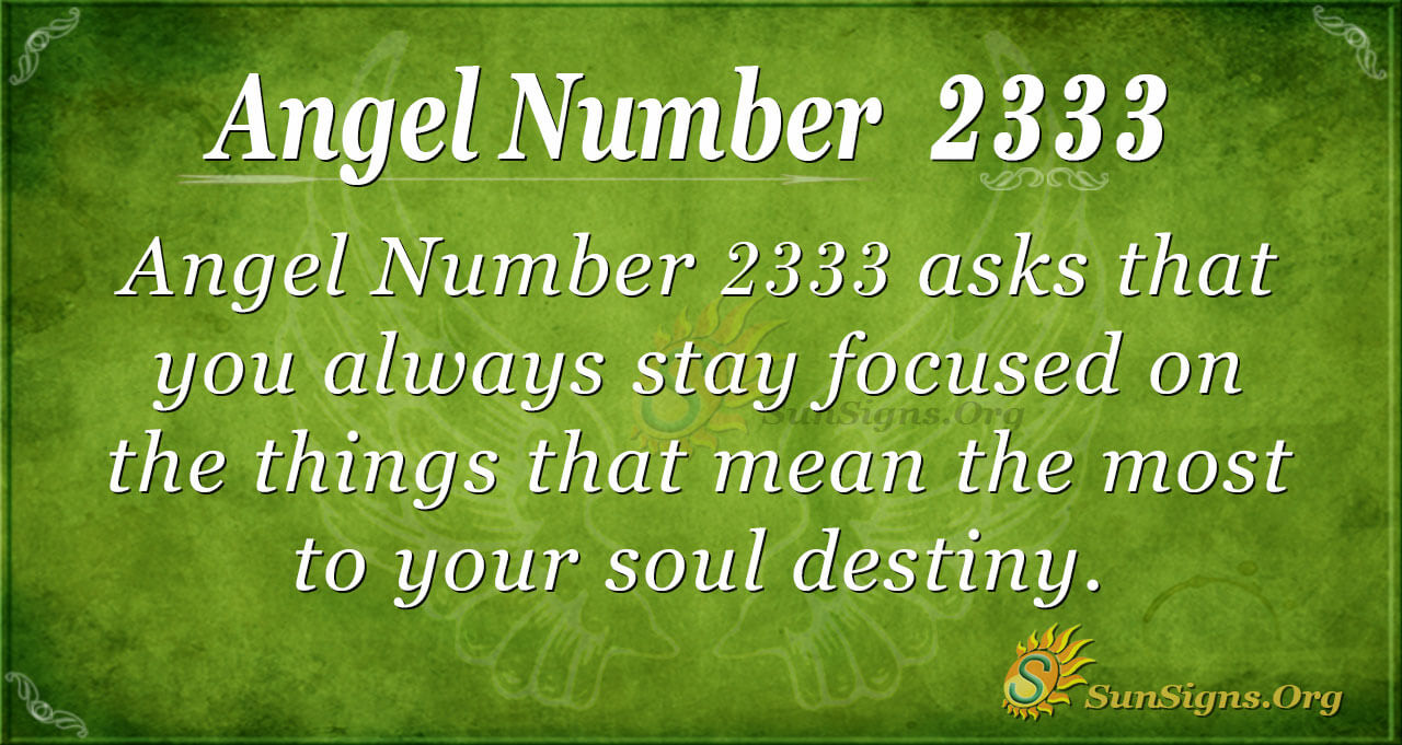 2333 angel number meaning