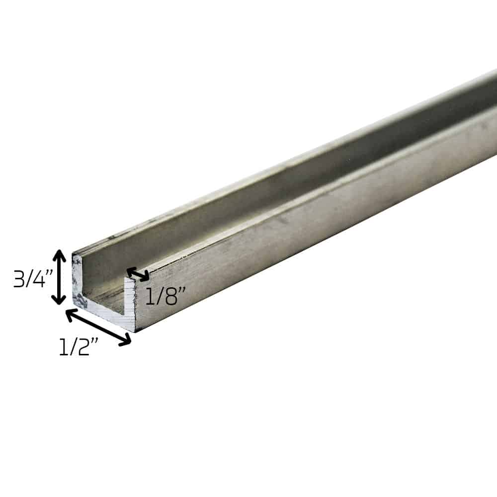 2 inch u channel aluminum