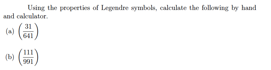 legendre symbol calculator