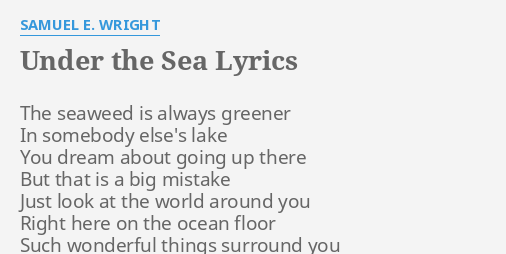 samuel e. wright under the sea lyrics