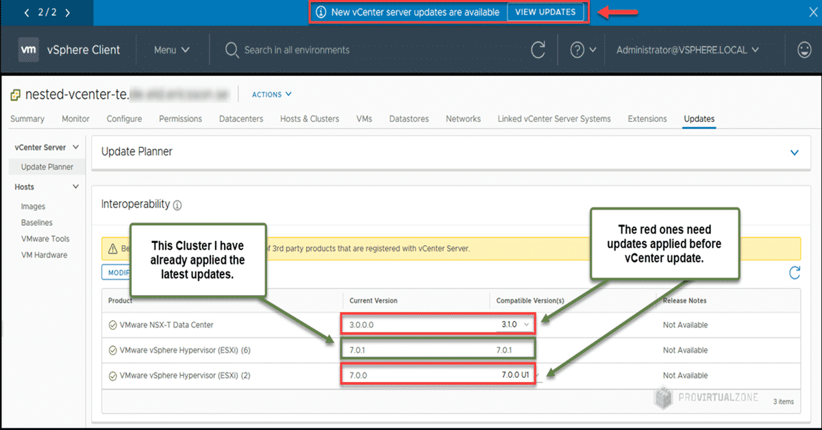 vcenter update