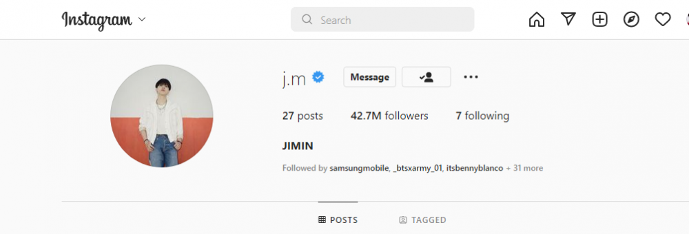 jimin instagram followers