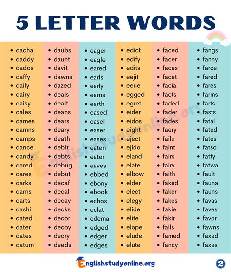 5 letter words with elt