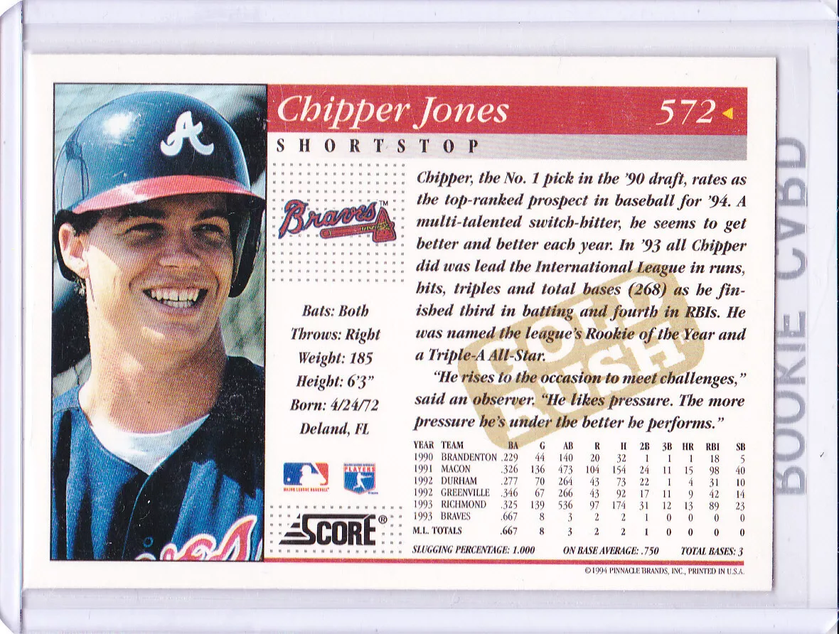 chipper jones rookie card