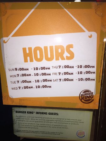 hours burger king