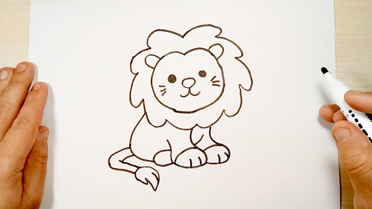 how to draw a cute lion