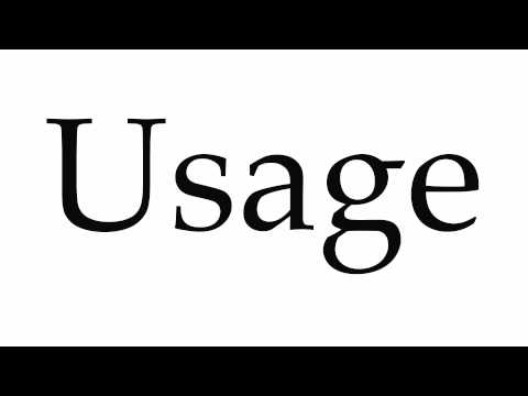 usage pronunciation