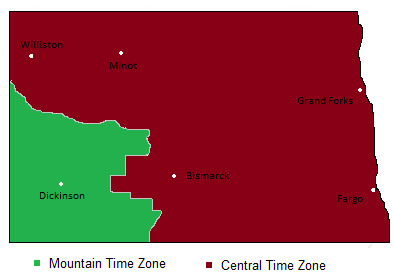 north dakota timezone