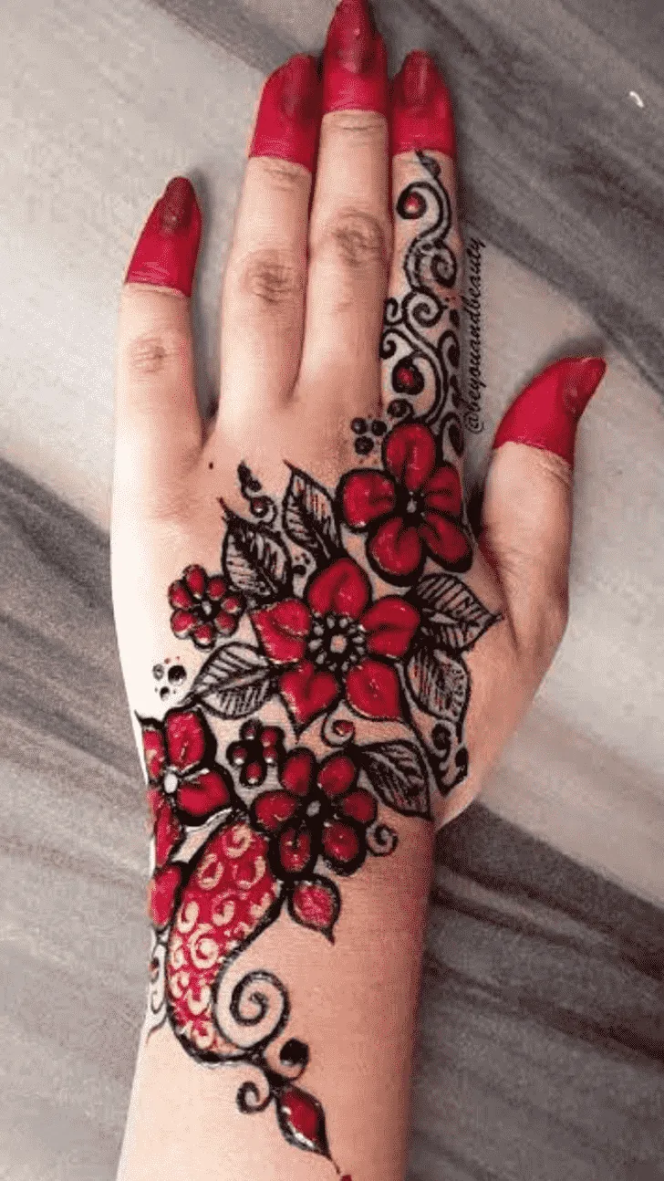 red and black mehndi design