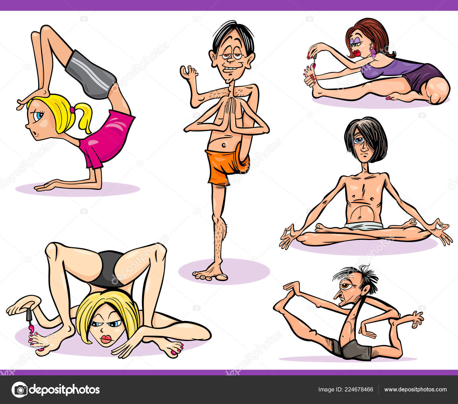 yoga cartoon lustig