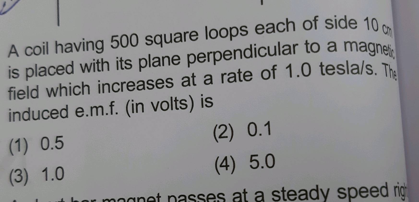 a coil having 500 square loops