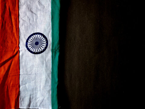 indian flag in black background