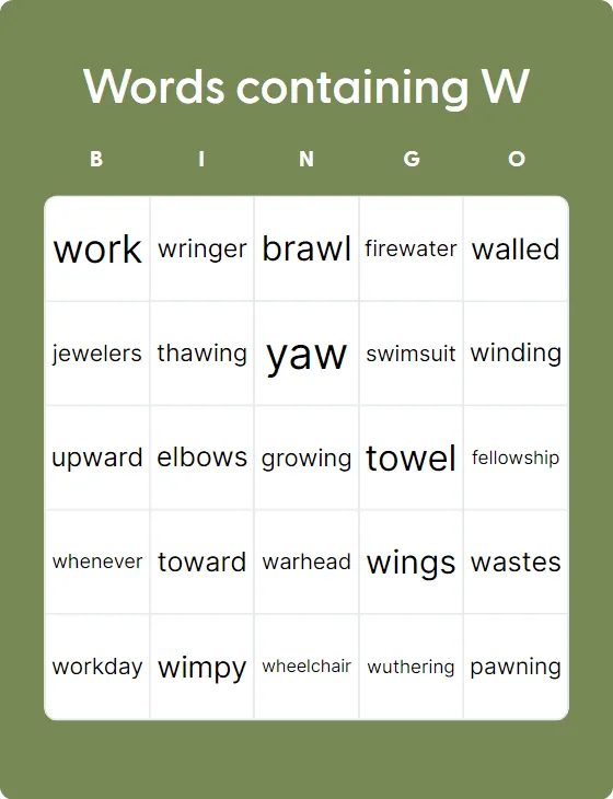 words containing