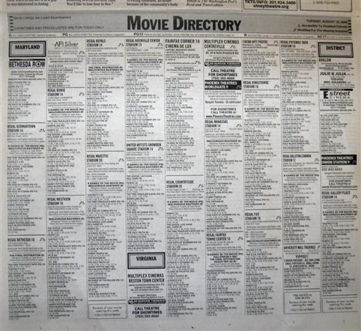 movie theater listings