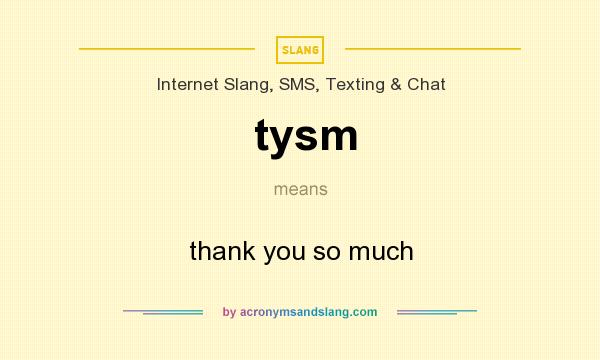 meaning of tysm in chat