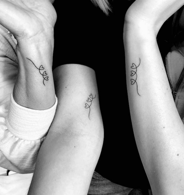 mother daughter tattoos small