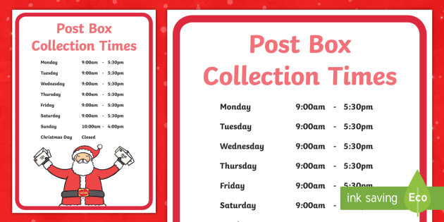 post box collection times