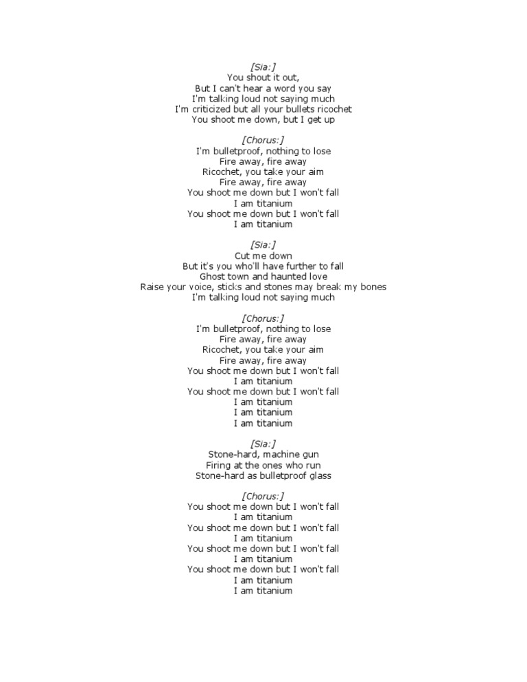 titanium lyrics pdf