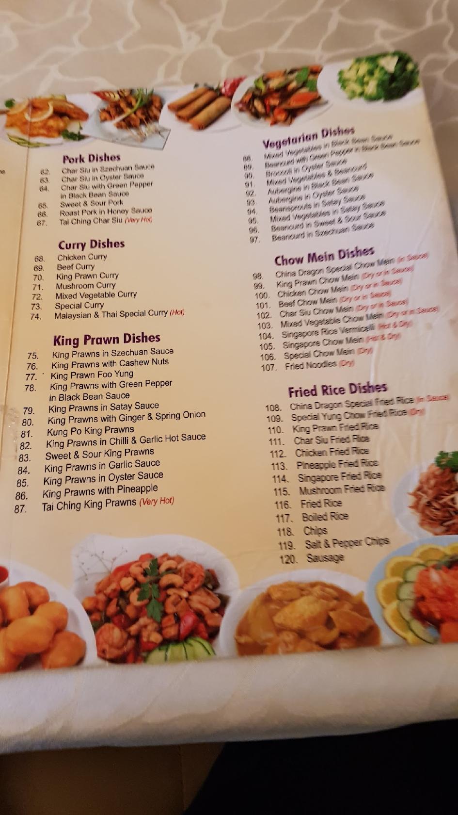 china dragon menu chesterfield