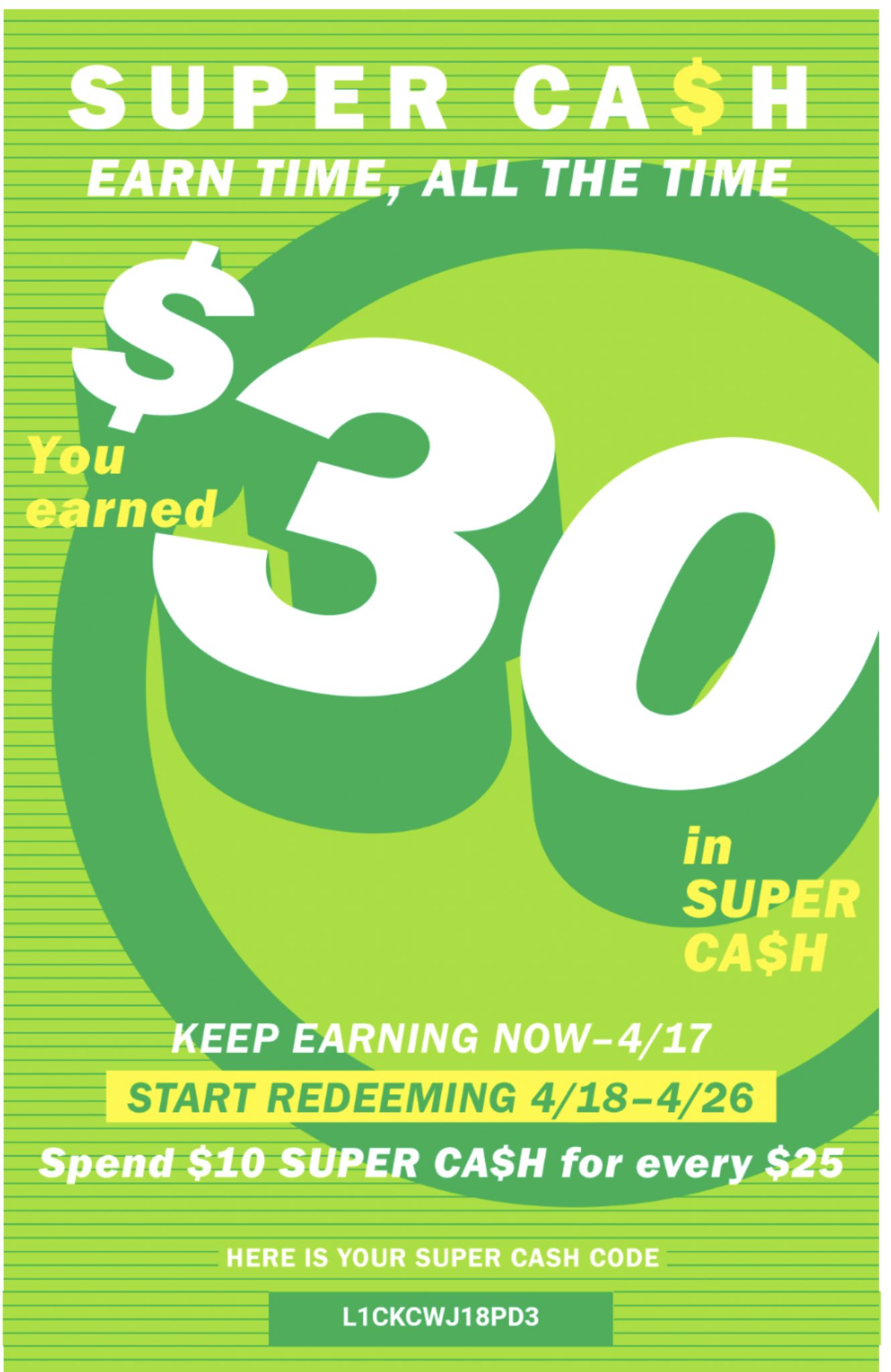 old navy super cash code canada