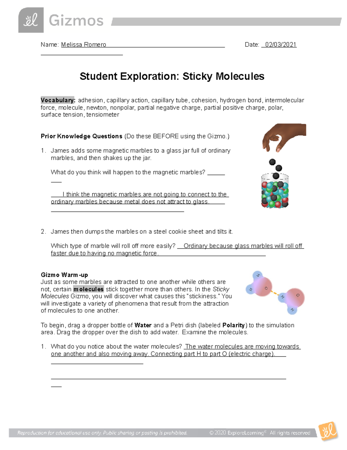 sticky molecules gizmo