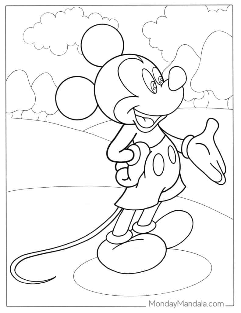 mickey mouse coloring pages to print for free