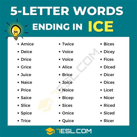 5 letter words ending in ise