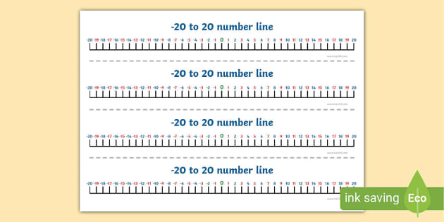 negative number line to 20