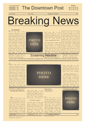 free newspaper template