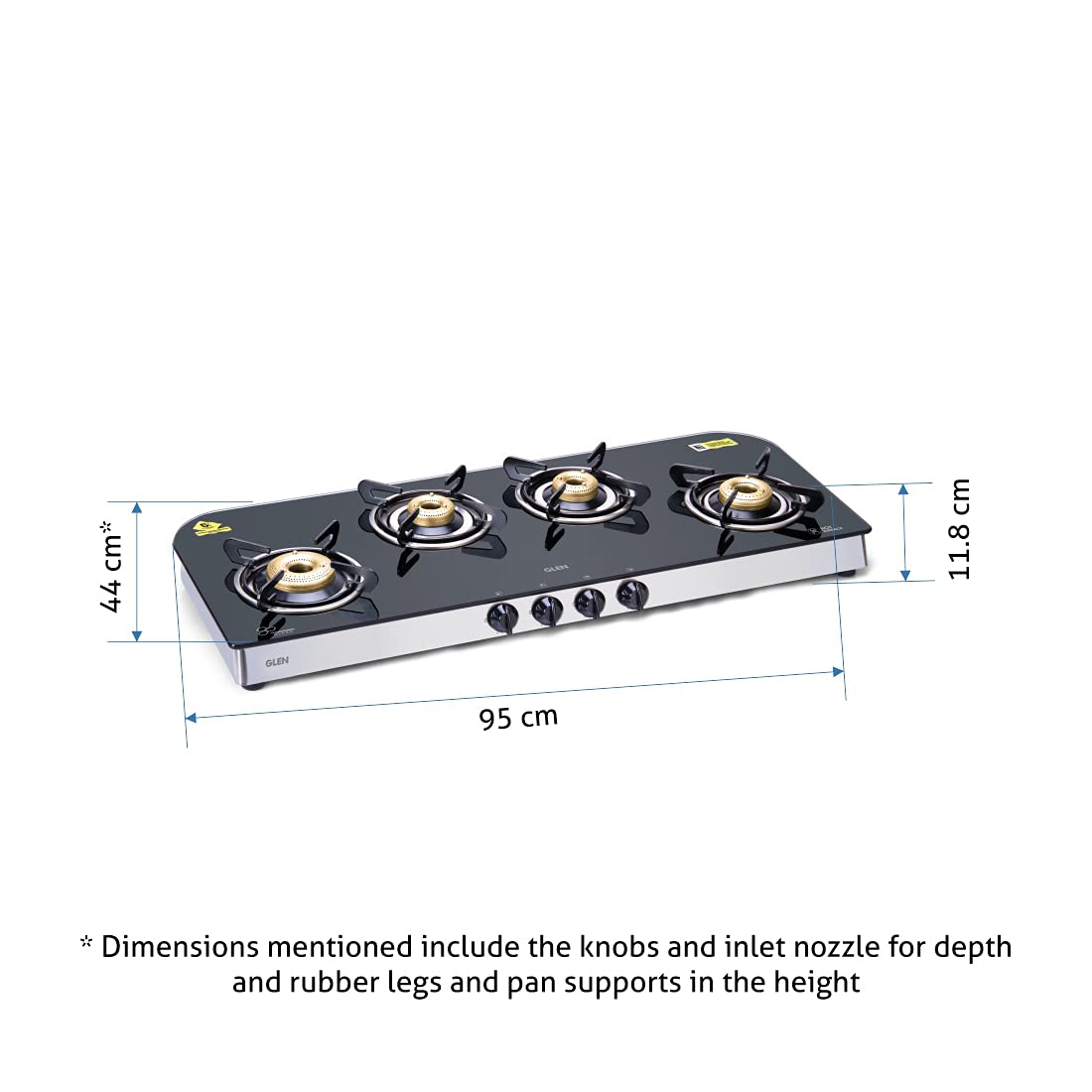 4 burner stove dimensions