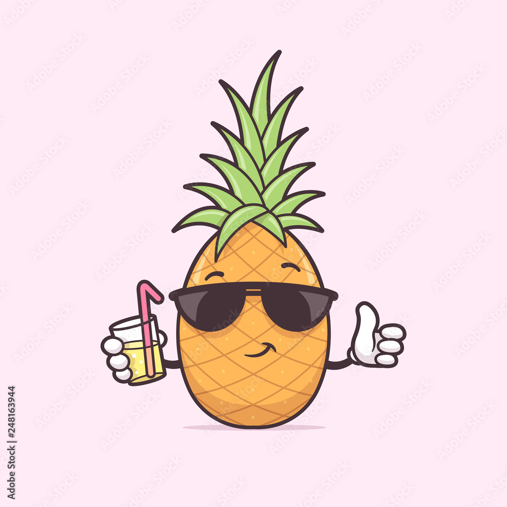 animated pineapple with sunglasses