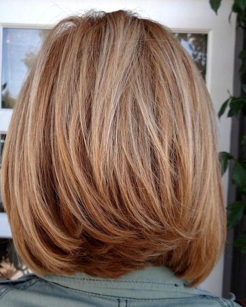 bob haircut with layers medium length