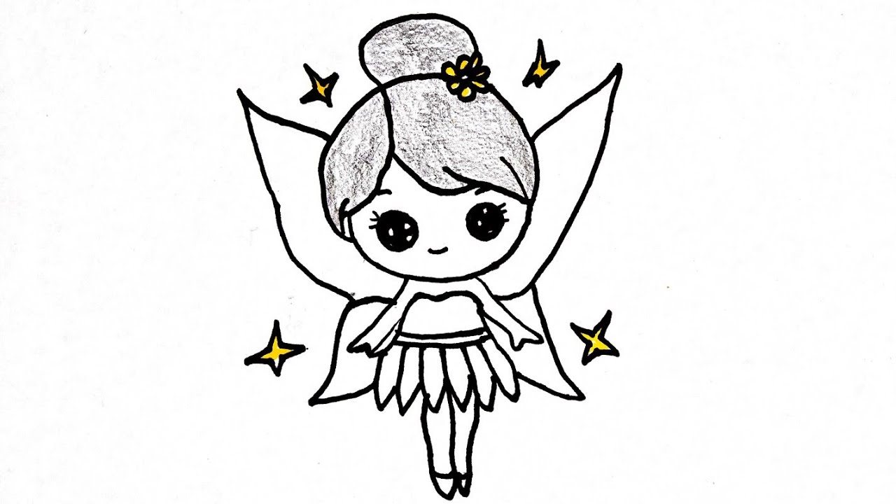 how to draw a fairy easy