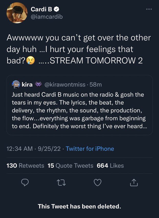 kirawontmiss deleted tweet