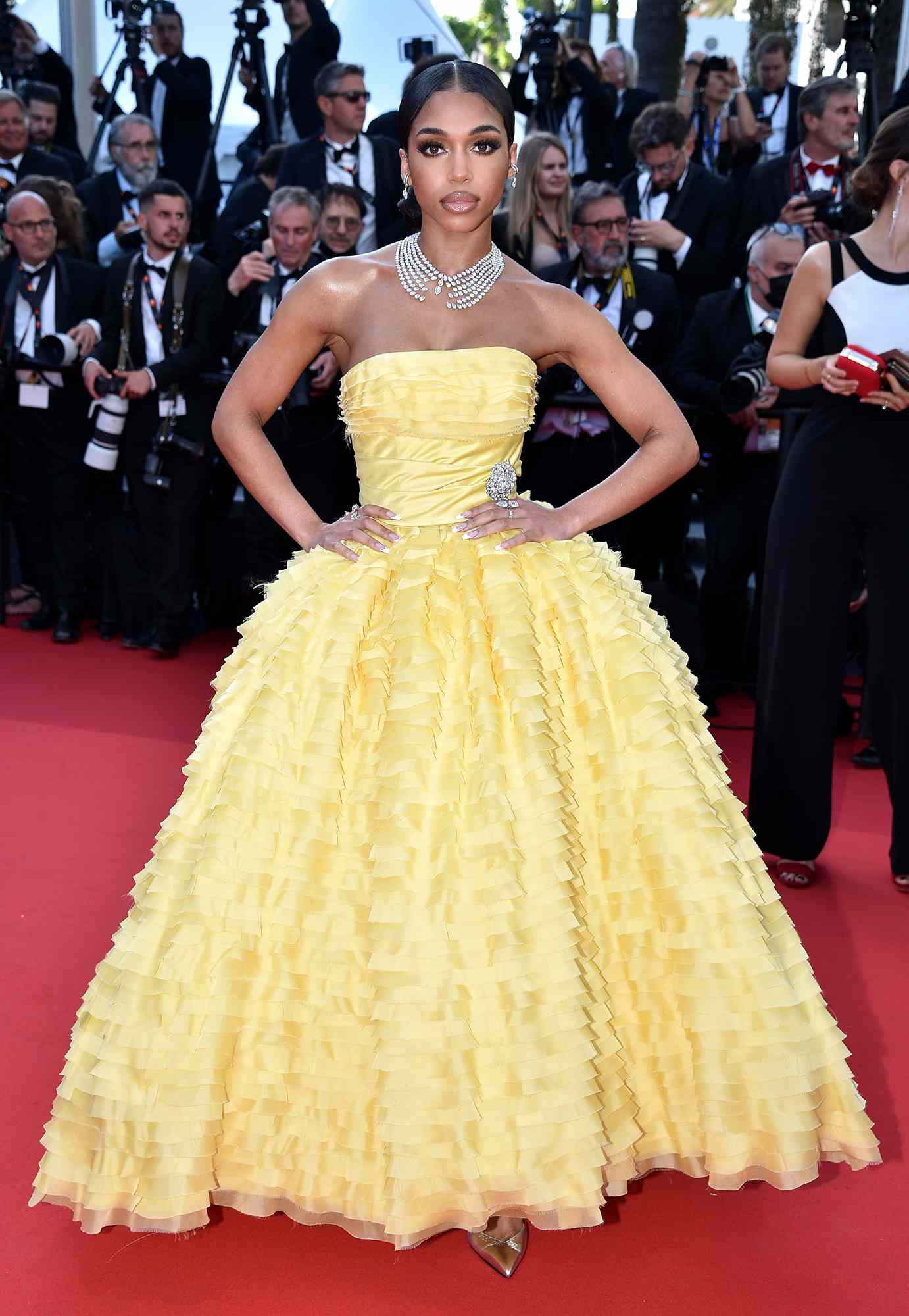 yellow ball gown