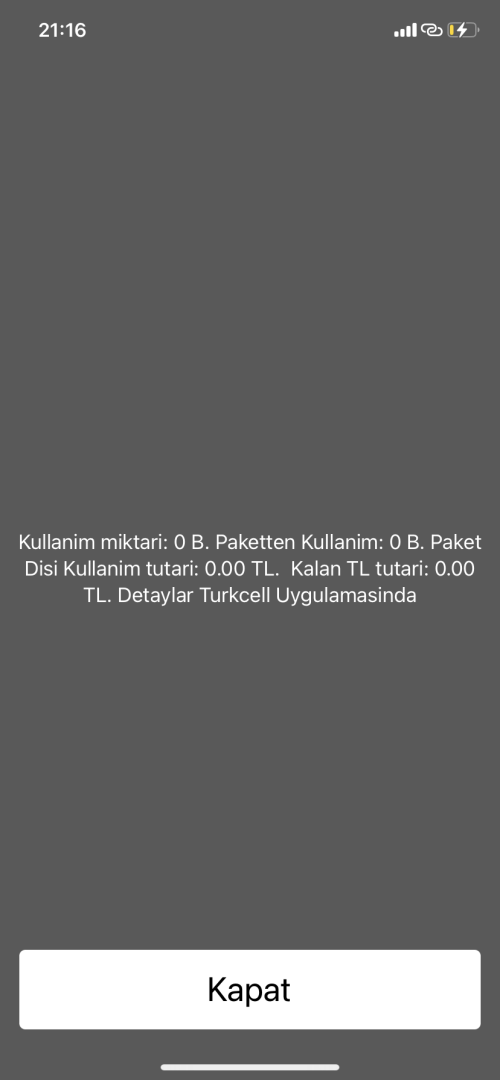 turkcell kalan kullanım bildirimi kapatma